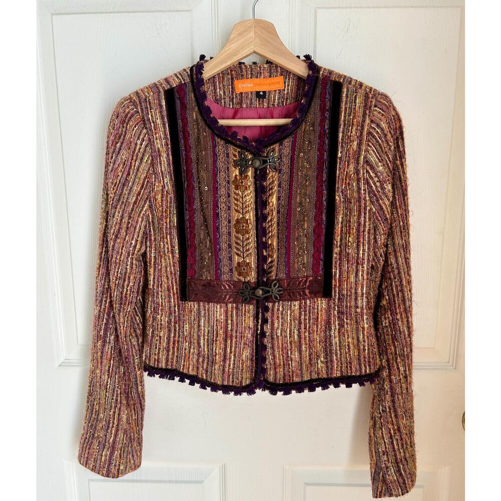 Vintage Y2K Boho Chic Blazer Size Small | Cynthia Steffe Jacket | Eclectic